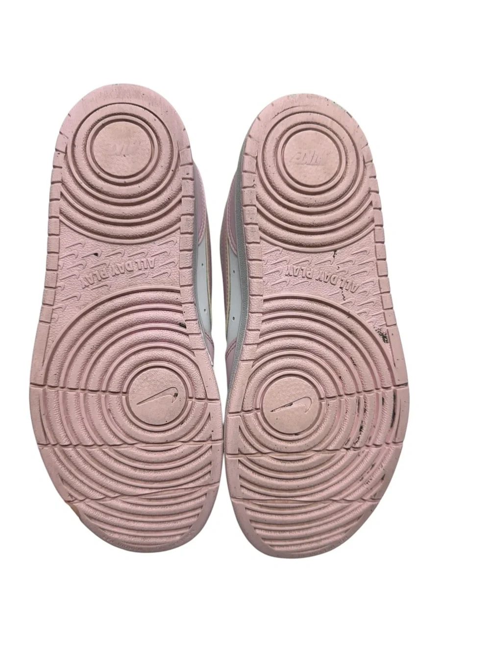 Nike Kids White and Pink Low-Top Sneakers with Velcro Strap
